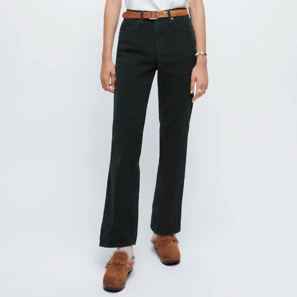 Re/Done 70s Corduroy Loose Flare - Washed Dark Moss